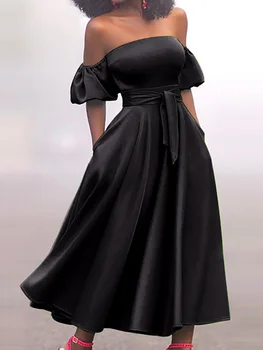 2023, платье в стиле пэчворк с коротким рукавом и открытой спиной, Сексуальные женские платья Миди для клубных вечеринок, Элегантные женские Летние Однотонные платья трапециевидной формы, Vestidos
