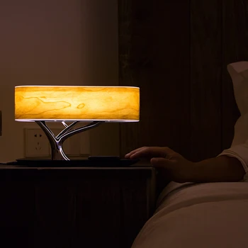 Настольная лампа Mesun Modern Dimmable Tree LED для спальни с динамиком и беспроводным зарядным устройством Изображение 2