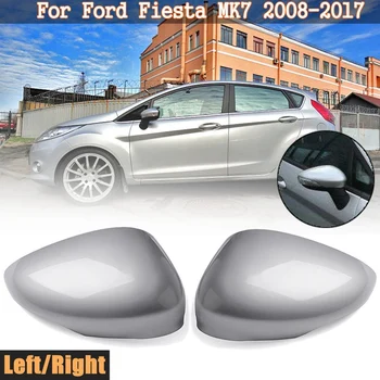 1 пара Левых/Правых Серебристых Зеркал Заднего Вида, Сменная Крышка, Чехол для Ford Fiesta Mk7 2008 2009 2010 2011 Изображение 2
