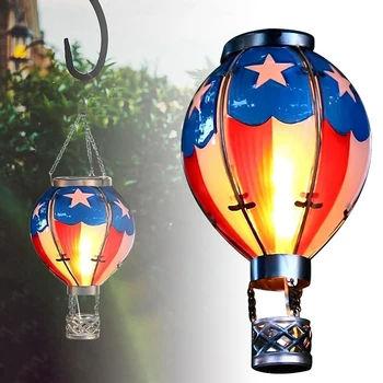 Фонарь на воздушном шаре на солнечной энергии, Подвесные декорации для сада во дворе, Светодиодные фонари, Рождественские украшения