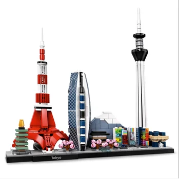 Городская архитектура Горизонт Строительные Блоки Башня Здание Кирпичи Городская улица 21051 Tokyo Skyline Игрушки для детей Подарки