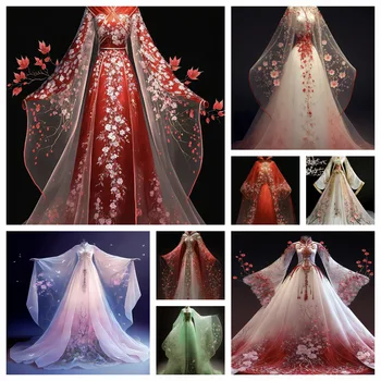 5D Алмазная живопись Полное бриллиантовое свадебное платье в китайском стиле, украшение дома, точечный алмазный кирпич ручной работы, сделай САМ
