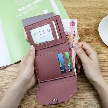 Корейская версия Нового небольшого кошелька Fresh Zero С коротким цветным блоком, женский кошелек с несколькими картами, студенческая сумка Изображение 2