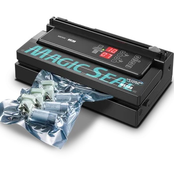 Коммерческий вакуумный упаковщик для консервирования пищевых продуктов MAGIC SEAL MS300 с воздушным охлаждением, автоматическая машина для упаковки продуктов для домашней кухни в майларовые пакеты Изображение 2