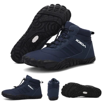 Новые уличные зимние ботинки для рыбалки с пятью пальцами, мужские и женские зимние ботинки Plus Velvet, утолщенные, водонепроницаемые, противоскользящие, теплые походные ботинки Изображение 2