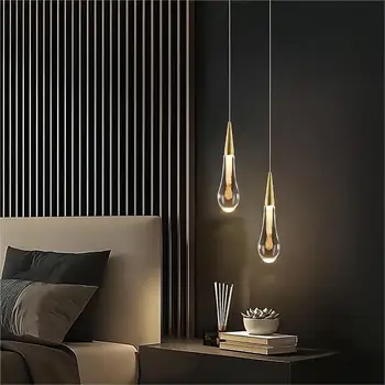 Роскошный мини-подвесной светильник Water Drop - креативные современные витринные люстры для спальни, гостиной, виллы, хрустальный подвесной светильник Изображение 2