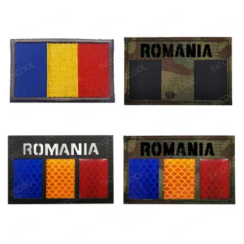 ИК-отражающие нашивки с флагами Румынии Multicam Combat, тактический военный Румынский флаг, 3D Вышитые нашивки-значки Изображение 2