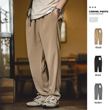 Повседневные брюки Maden для мужчин, винтажные брюки в стиле ретро, прямые штанины, эластичный пояс, Осенне-зимняя одежда в стиле городского мальчика с защитой от морщин
