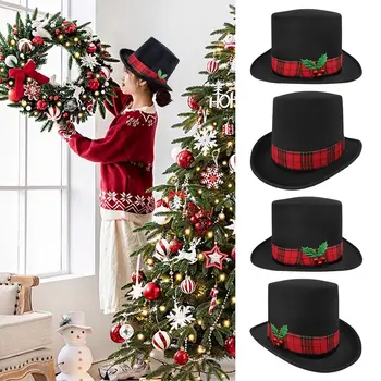 Креативная Черная Рождественская Шляпа, Высококачественная Черная Ковбойская Шляпа в простом стиле, Аксессуары для вечеринок, Рождественская Формальная Шляпа