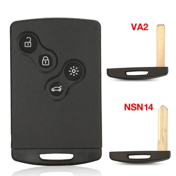 Корпус Дистанционного Ключа С 4 Кнопками Для Renault Laguna Koleos Megane Fob Remote Smart Card Чехол Для Ключей Со Вставным Маленьким Лезвием Для Ключей