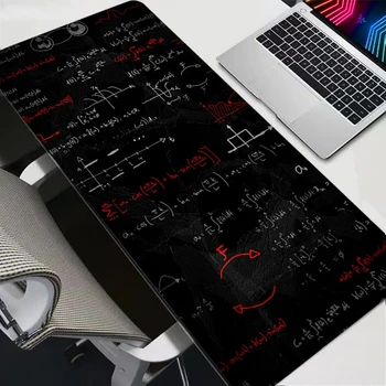 Формулы математической физики Черный коврик для мыши Клавиатура ПК Офисный Большой коврик для мыши Компьютерные аксессуары Противоскользящий настольный коврик Игровой коврик для мыши