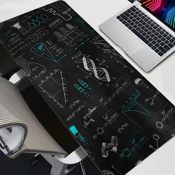 Формулы математической физики Черный коврик для мыши Клавиатура ПК Офисный Большой коврик для мыши Компьютерные аксессуары Противоскользящий настольный коврик Игровой коврик для мыши Изображение 2