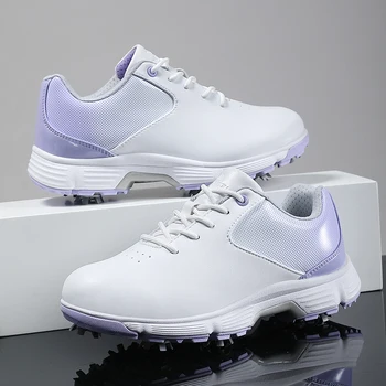 Новые женские кроссовки для гольфа с профессиональными шипами, кроссовки для гольфа для женщин, легкая обувь для ходьбы, нескользящие кроссовки для ходьбы