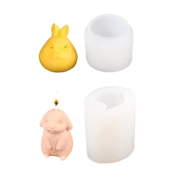 2024 Новая 3D форма для кролика, силиконовая форма для кролика, Ароматизированная форма ручной работы для DIY, Помадный торт, Конфеты, Кекс-Декор