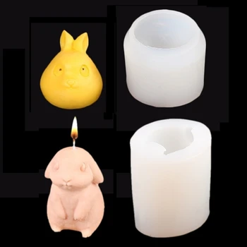 2024 Новая 3D форма для кролика, силиконовая форма для кролика, Ароматизированная форма ручной работы для DIY, Помадный торт, Конфеты, Кекс-Декор Изображение 2