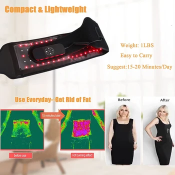 2022 Healthpal Oem Led 660nm 850nm Портативная прокладка Холодный лазерный инфракрасный пояс для терапии красным светом для облегчения боли в теле Изображение 2