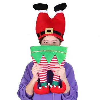 Рождественская шляпа, штаны Санта-Клауса в перевернутом виде, Забавная шляпа, праздничный аксессуар для детей, рождественские украшения для взрослых