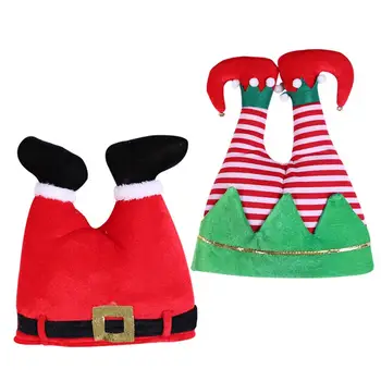Рождественская шляпа, штаны Санта-Клауса в перевернутом виде, Забавная шляпа, праздничный аксессуар для детей, рождественские украшения для взрослых Изображение 2