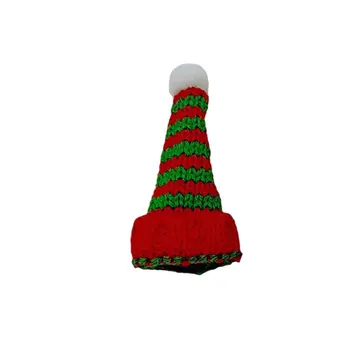 Рождественская мини-шляпа Декор Кукольная одежда Аксессуар Миниатюрная милая Рождественская вечеринка Бутылка красного вина Украшение коктейльной чашки шляпы для домашних животных Санта-Клаус