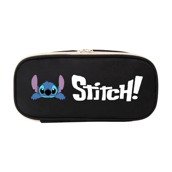 Пенал Disney Lilo & stitch, Мультяшная холщовая сумка для канцелярских принадлежностей, портмоне на молнии, Студенческий пенал для детских подарков Изображение 2