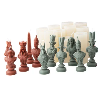 Форма для королевской свечи в шахматном стиле, Ароматическая свеча, силиконовая форма для изготовления настольных украшений, форма для гипсовой смолы