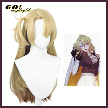 Женский парик для косплея Луки Канеширо длиной 75 см Hololive VTuber Golden Women Hair Luxiem 2022 НОВАЯ Ролевая игра Idol