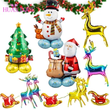 Мультяшный Рождественский воздушный шар, стоящий на воздушном шаре, Снеговик, Снеговичок из алюминиевой пленки, принадлежности для украшения вечеринки воздушными шарами