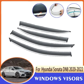 4x Ветровые Стекла Для Hyundai Sonata DN8 2020 2021 2022 Боковое Стекло Автомобиля Козырек Дождь Брови Дым Солнцезащитные Наклейки Дефлектор Аксессуары