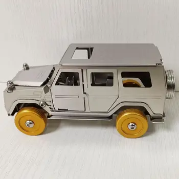 Модель автомобиля Big G из нержавеющей стали, имитирующий джип для бездорожья, статические металлические игрушки, сборочные поделки, украшения Изображение 2
