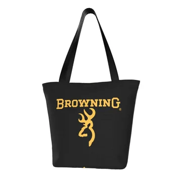 Сумка для покупок с логотипом Recycling Browning, женская холщовая сумка через плечо, портативные сумки для покупок в продуктовых магазинах
