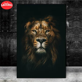Алмазная живопись 5D своими руками, современное абстрактное искусство животных, голова льва, хит продаж, вышивка крестом для дома, бриллиант полной квадратной формы