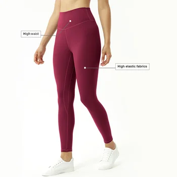 Женские мягкие леггинсы Lulu с высокой талией, регулирующие животик, эластичные штаны для йоги, подтягивающие ягодицы. Изображение 2