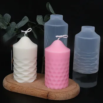 Столбчатая гофрированная свеча Силиконовая форма для изготовления мыла ручной работы, ароматических свечей, свечей домашнего изготовления, Эпоксидная форма для свечей, пресс-форма для свечей