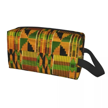 Дизайнерская косметичка из ткани Кенте в африканском стиле, косметический органайзер для путешествий, Модные сумки для хранения туалетных принадлежностей с Традиционным Африканским этническим рисунком