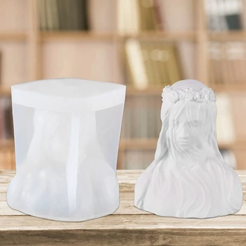 Форма для свечи, форма для женской свечи в вуали, 3D трехмерная силиконовая форма, украшения из гипсового мыла для ароматерапии своими руками Изображение 2
