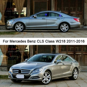Автомобильный ТПУ/Глянцевый Зеркальный Столб Для Benz CLS Class W218 2011 2012 2013 2014 2015 2016 Наклейки Аксессуары 4ШТ Изображение 2