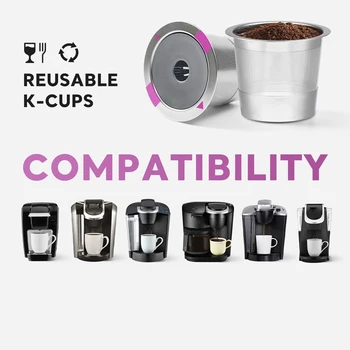 Многоразовый кофейный фильтр K Cup, кофейный фильтр для кофеварки Keurig Plus Keurig 2.0 1.0 Изображение 2