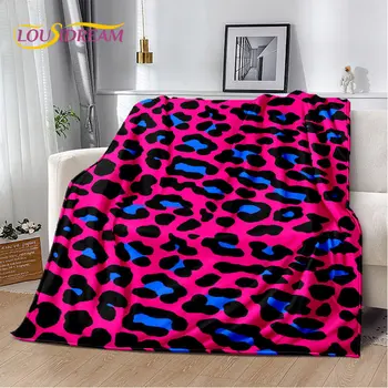 Серия с диким леопардовым принтом, 3D Мягкое плюшевое одеяло, Фланелевое одеяло, покрывало для гостиной, спальни, кровати, дивана, покрывала для пикника, детей Изображение 2