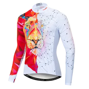 2019 велосипедная майка Мужская майка для горных велосипедов осенняя велосипедная рубашка MTB с длинным рукавом Блузка для шоссейных гонок Топ весенняя одежда wolf red Изображение 2