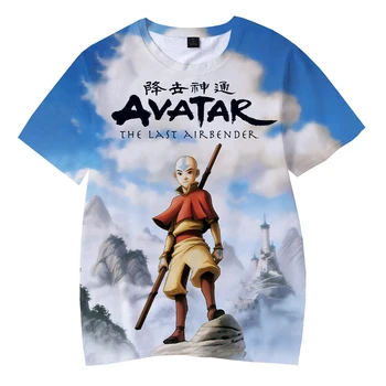 Новая футболка Avatar The Last Airbender с Аниме 3D принтом, Уличная Одежда, Мужская Модная футболка Harajuku, Новая Детская Футболка Для мальчиков и девочек, Футболка с принтом Изображение 2