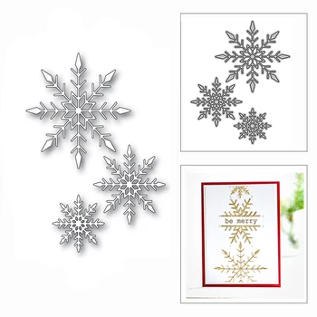 Новое Рождественское трио Snowflake Shape 2020 Металлические режущие формы для скрапбукинга и изготовления открыток, декор, тиснение, без штампов