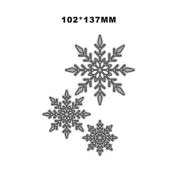 Новое Рождественское трио Snowflake Shape 2020 Металлические режущие формы для скрапбукинга и изготовления открыток, декор, тиснение, без штампов Изображение 2