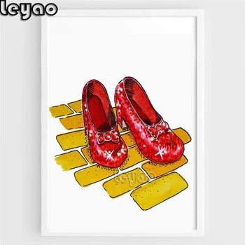 Diy алмазная живопись принцесса обувь полная квадратная круглая дрель вышивка крестом 5d алмазная вышивка мозаика Искусство Красная магия высокие каблуки