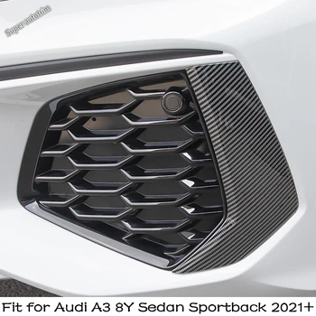 Передний бампер автомобиля, Противотуманная фара, Украшение для бровей, Отделка крышки, ABS Внешние Аксессуары для Audi A3 8Y Седан Sportback 2021 2022