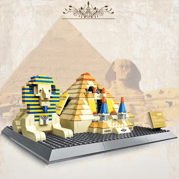 Креативная всемирно известная историческая архитектурная модель Пирамиды Хуфу и Великого Сфинкса в Египте, строительный блок, Сборка коллекции игрушек