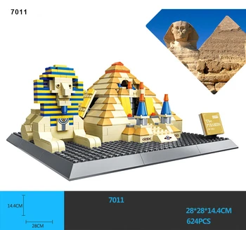 Креативная всемирно известная историческая архитектурная модель Пирамиды Хуфу и Великого Сфинкса в Египте, строительный блок, Сборка коллекции игрушек Изображение 2