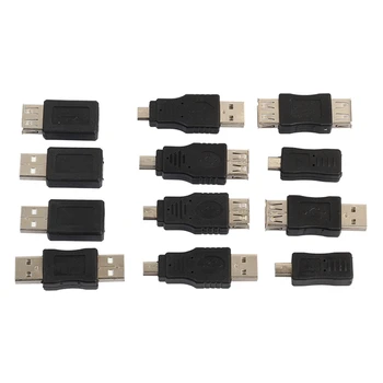 12шт Набор USB-адаптеров 12 В 1 OTG USB2.0 Комплект Смешанных адаптеров OTG Mini Adapter Конвертер Мужчин и женщин Mini USB Адаптер