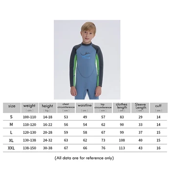 Гидрокостюм из неопрена толщиной МЕНЕЕ 2 мм, детские купальники, гидрокостюм с длинным рукавом для мальчиков и девочек, одежда для серфинга, купальник для подводного плавания Изображение 2