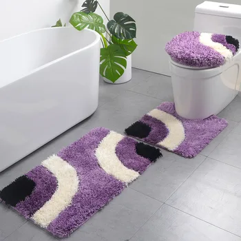 Комбинированный коврик для пола в европейском стиле, водопоглощающий материал для ванной комнаты и противоскользящий коврик из трех предметов