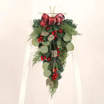Рождественская перевернутая елка многоразового использования рождественское украшение перевернутая елка искусственная плетеная ротанговая перевернутая рождественская елка для Изображение 2